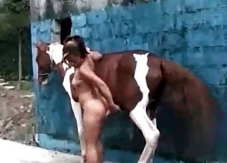 Zoete vlekkenruiter en prachtige chick in intieme scène