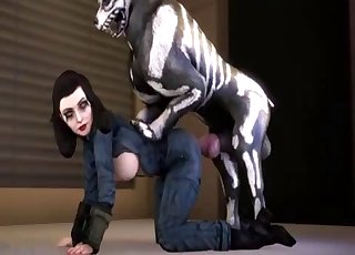 Elizabeth zo Bioshock vášnivo fuckuje psa v 3D podobe s detailnou textúrou