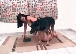 She gives her holes to a dog