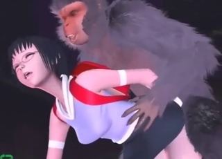 Virkelig imponerende anime-liknende horer fucker dyr hardt