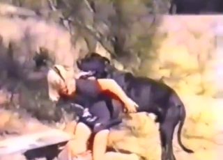 Hot lady is going to get fucked by dog from behind