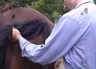 Sexy horse is getting nicely fucked by a lusty farmer