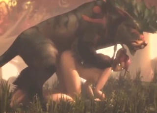 Dog fucking Warcraft elf in a beast fantasy bang