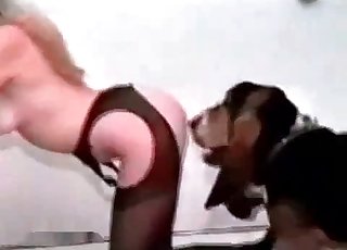 Slim woman is banged hard from behind