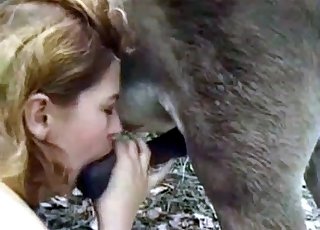 Amazing chick is loving animality