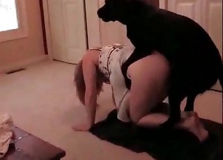 Very fat bitch bred by a very hung dog